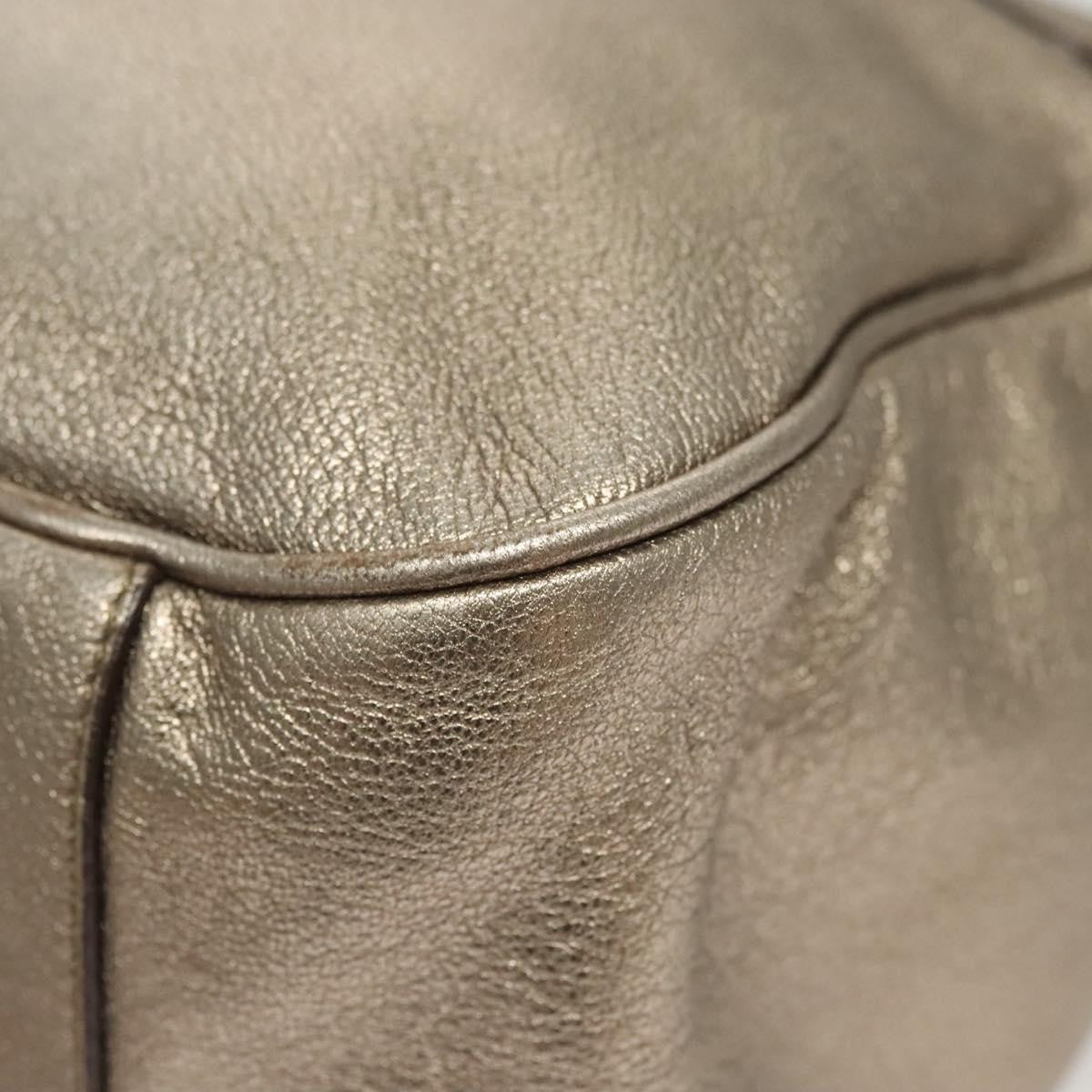 Salvatore Ferragamo Gancini Shoulder Bag Leather, GOLD, LEATHER, Shoulder bag