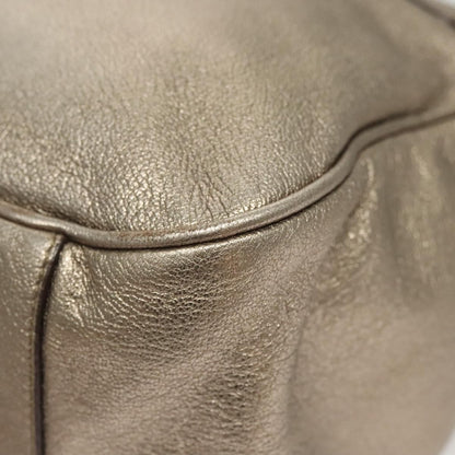 Salvatore Ferragamo Gancini Shoulder Bag Leather, GOLD, LEATHER, Shoulder bag