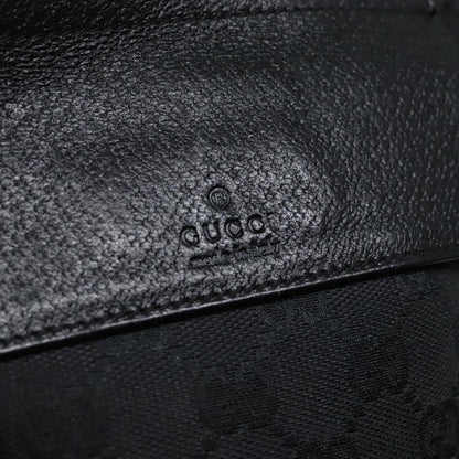 Gucci Vintage Double Belt Bag GG Canvas with Leather, BLACK, CANVAS, Clutche & pouche
