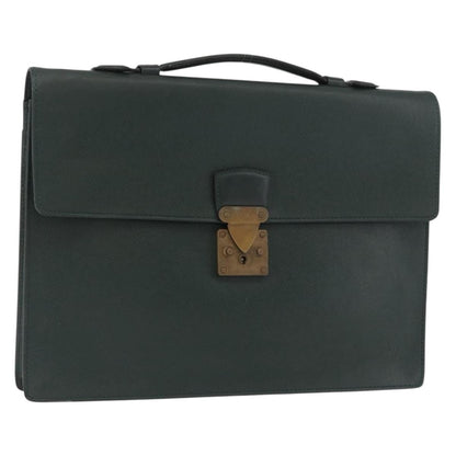 Louis Vuitton Serviette Kourad Briefcase Taiga Leather, Green, Leather, Handbag