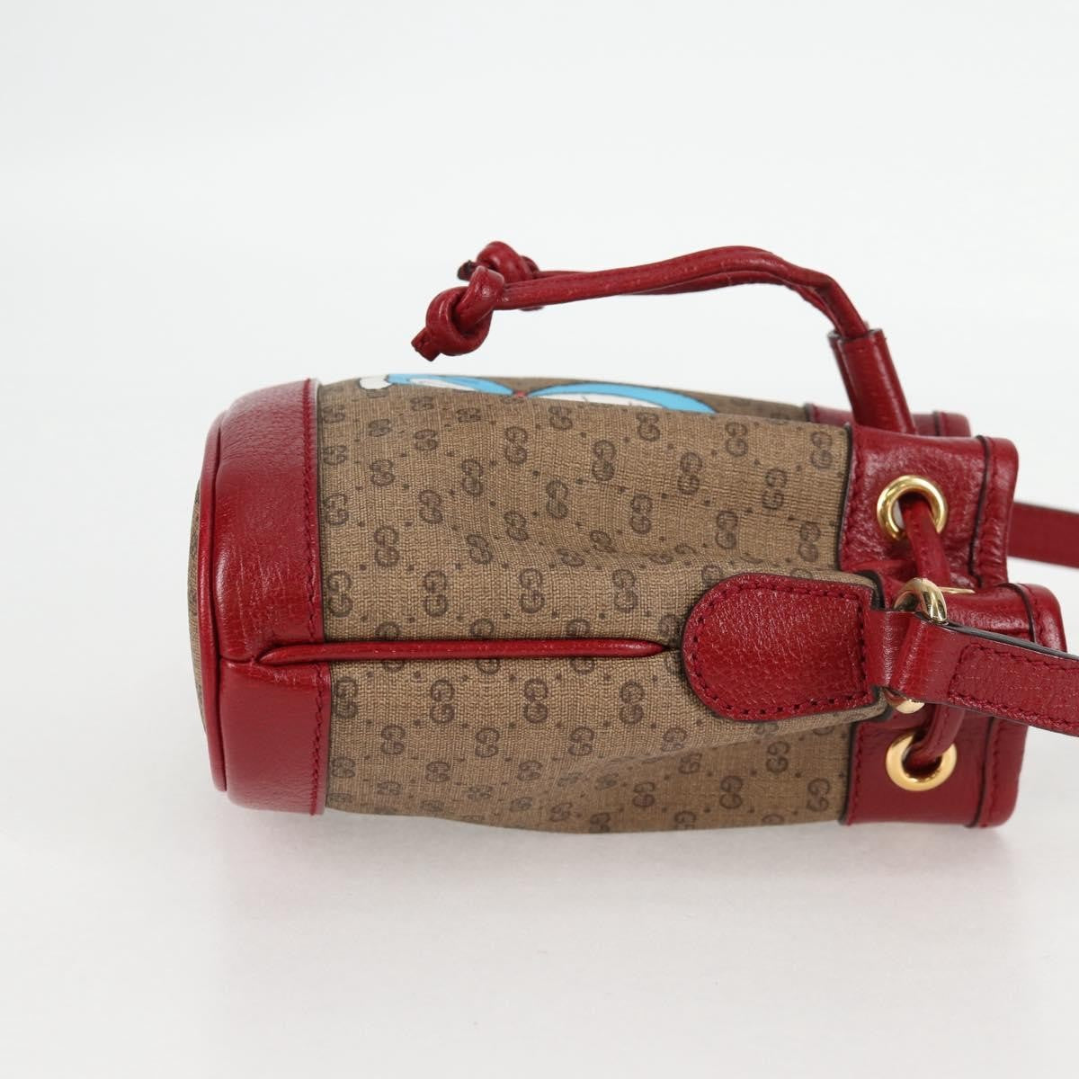 Gucci Doraemon Bucket Bag Printed Mini GG Coated Canvas, BEIGE, PVC, Handbag