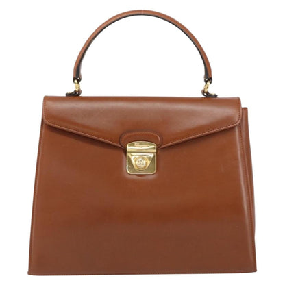 Salvatore Ferragamo Vintage Handbag Leather, BROWN, LEATHER, Handbag