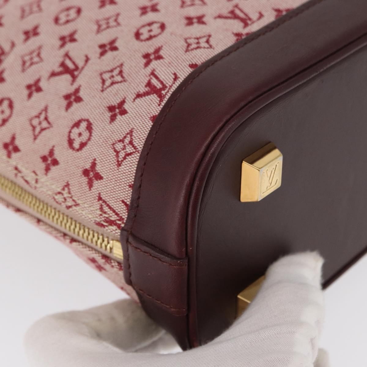 Louis Vuitton Alma Handbag Mini Lin Monogram, RED, CANVAS, Handbag