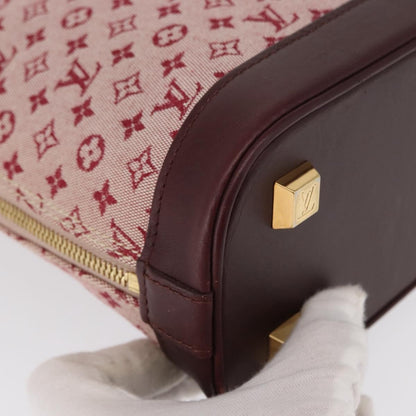 Louis Vuitton Alma Handbag Mini Lin Monogram, RED, CANVAS, Handbag