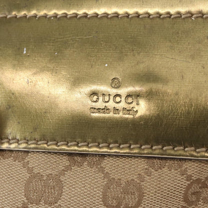 Gucci Vintage Double Belt Bag GG Canvas with Leather, BEIGE, CANVAS, Shoulder bag