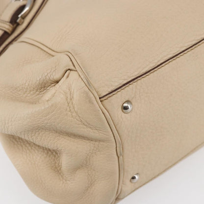Salvatore Ferragamo Gancini handbag Leather, BEIGE, LEATHER, Shoulder bag