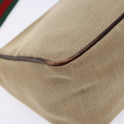Gucci Sherry line pouch Canvas, BEIGE, CANVAS, Clutche & pouche