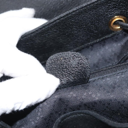 Gucci Vintage Bamboo Backpack Suede, BLACK, SUEDE, Backpack