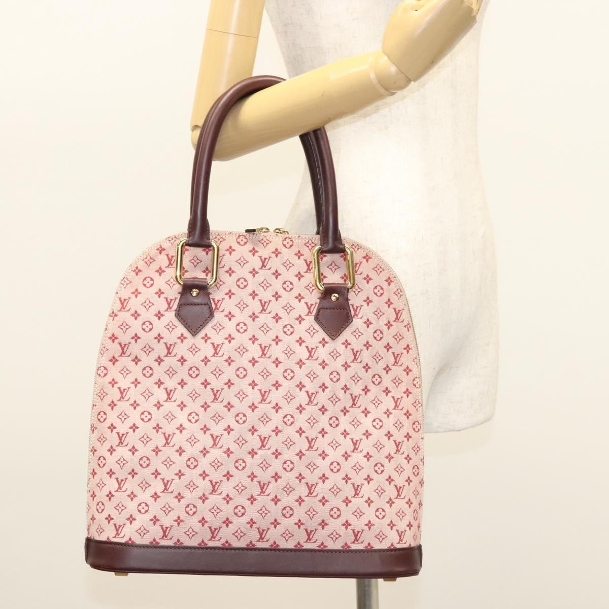 Louis Vuitton Alma Handbag Mini Lin, RED, CANVAS, Handbag