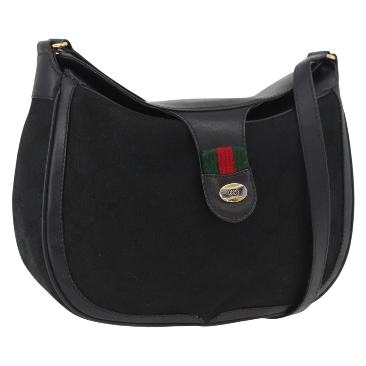 Gucci Sherry line shoulder bag Canvas, Black, Canvas, Shoulder Bag