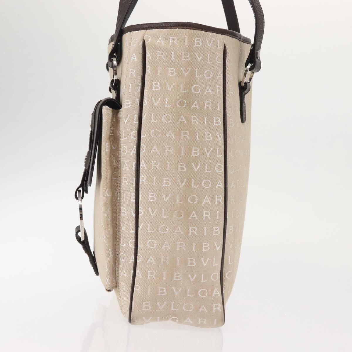 Bvlgari B.Zero1 Logomania Bag Canvas with Leather, BEIGE, CANVAS, Tote bag