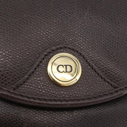 Christian Dior Vintage CD Logo Shoulder Bag Leather, BROWN, LEATHER, Shoulder bag