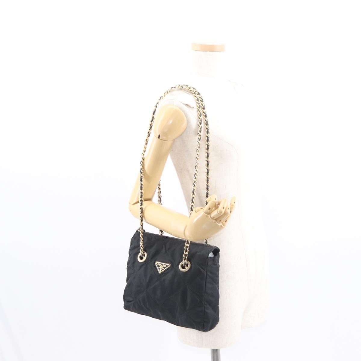 Prada Re-Edition 1995 Chain Tote Quilted Re-Nylon, BLACK, NYLON, Shoulder bag