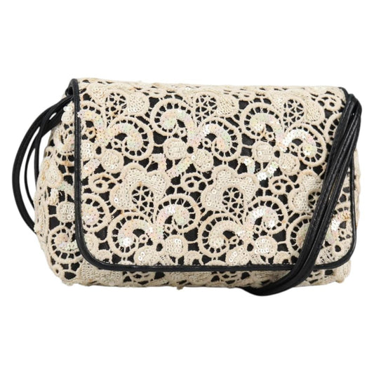 Chanel Floral CC Flap Bag Leather, WHITE, LEATHER, Shoulder bag