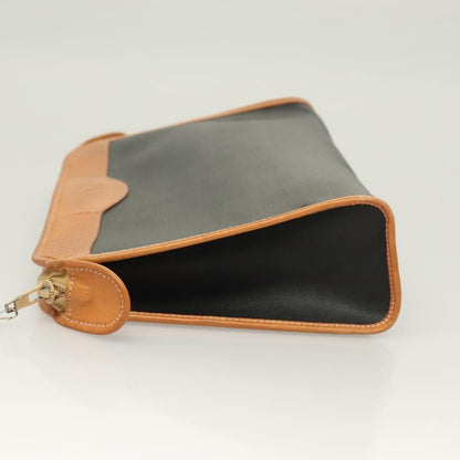 Christian Dior Vintage Zip Pochette Canvas and leather, BLACK, PVC, Clutche & pouche