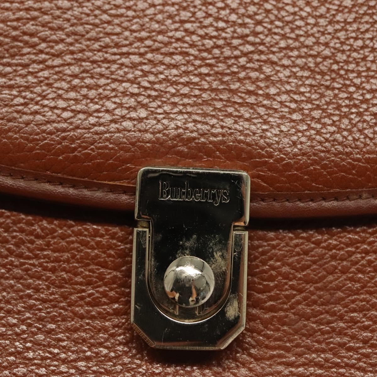 Burberry Vintage Handbag Leather, BROWN, LEATHER, Handbag