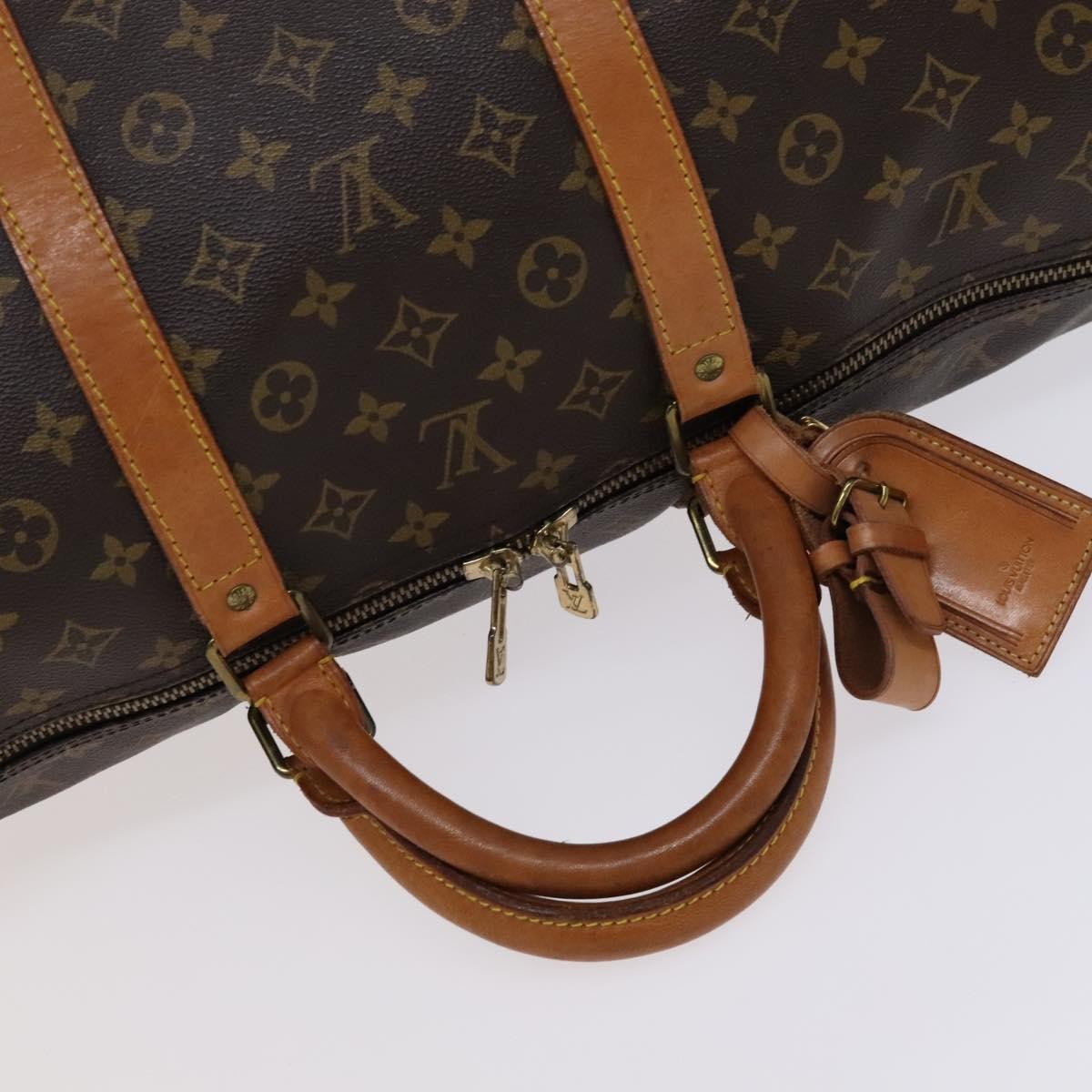 Louis Vuitton Keepall Bandouliere Bag Monogram Canvas, BROWN, CANVAS, Travel bag