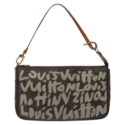 Louis Vuitton Pochette Accessoires Limited Edition Monogram Graffiti, BROWN, CANVAS, Clutche & pouche