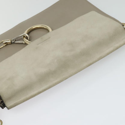 Chloe Faye Shoulder Bag Leather and Suede, GRAY, SUEDE, Shoulder bag