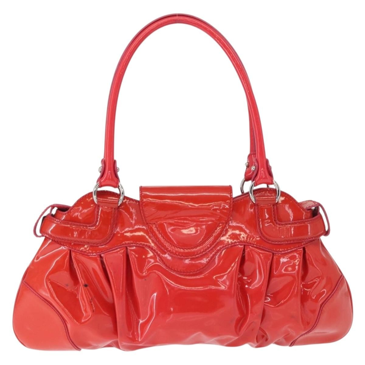 Salvatore Ferragamo Gancini handbag Patent leather, RED, PATENT_LEATHER, Handbag