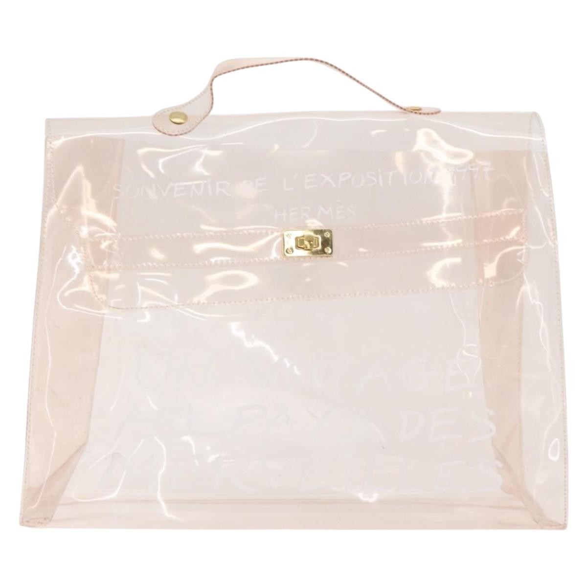 Hermes Kelly Souvenir Bag Vinyl, Clear, Plastic, Handbag