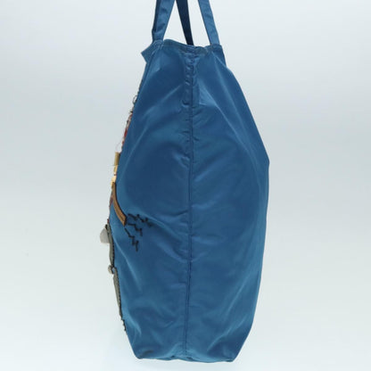Prada Robot Open Tote Tessuto, BLUE, NYLON, Tote bag