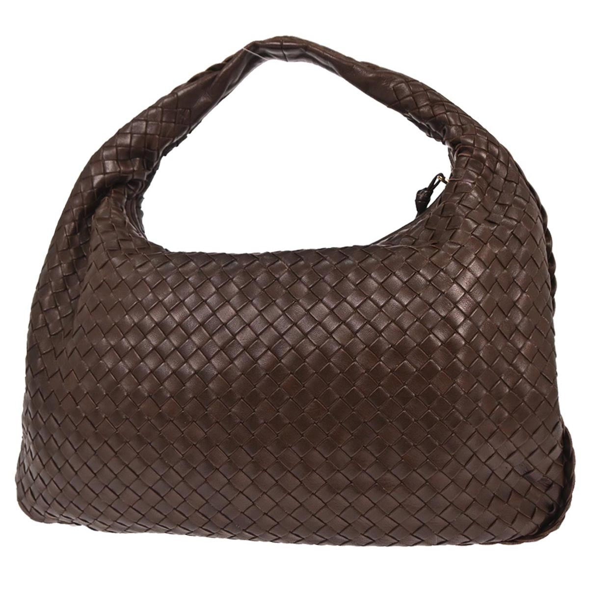 Bottega Veneta Hop Hobo Intrecciato Leather, BROWN, LEATHER, Handbag