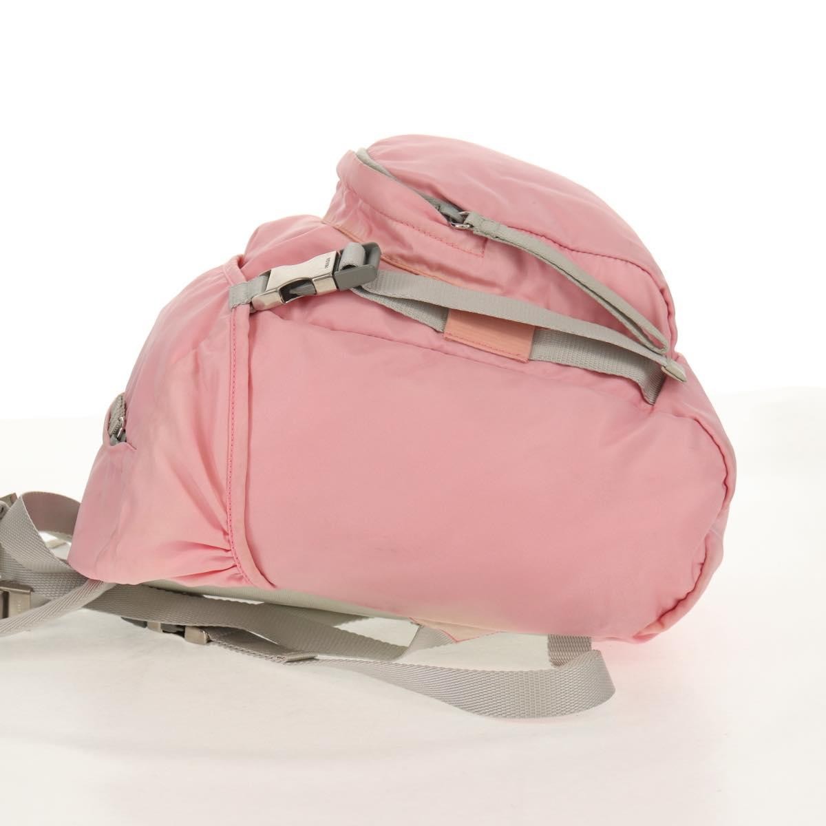 Prada Double Buckle Backpack Tessuto, Pink, Nylon, Backpack