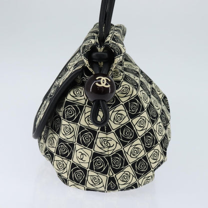 Chanel Camellia shoulderbag Canvas, BLACK, CANVAS, Shoulder bag