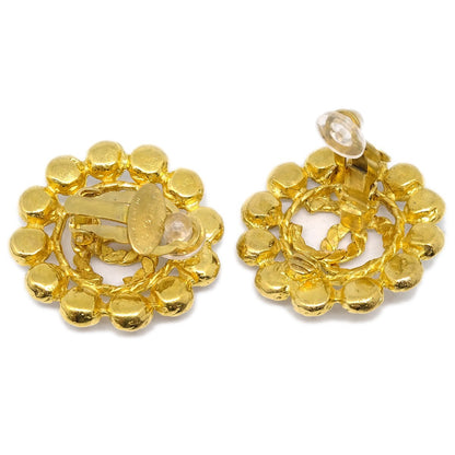 Chanel Vintage Round CC Clip-On Earrings Metal, GOLD, GOLD_PLATED, Earrings