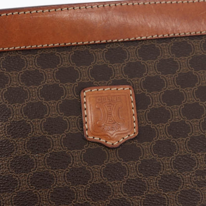 Celine Macadam Pochette Canvas and Leather, BROWN, CANVAS, Clutche & pouche