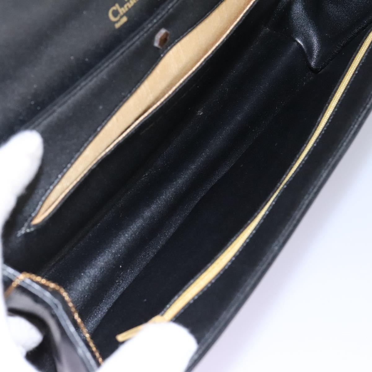 Christian Dior Vintage Shoulder Bag Leather, BLACK, LEATHER, Shoulder bag