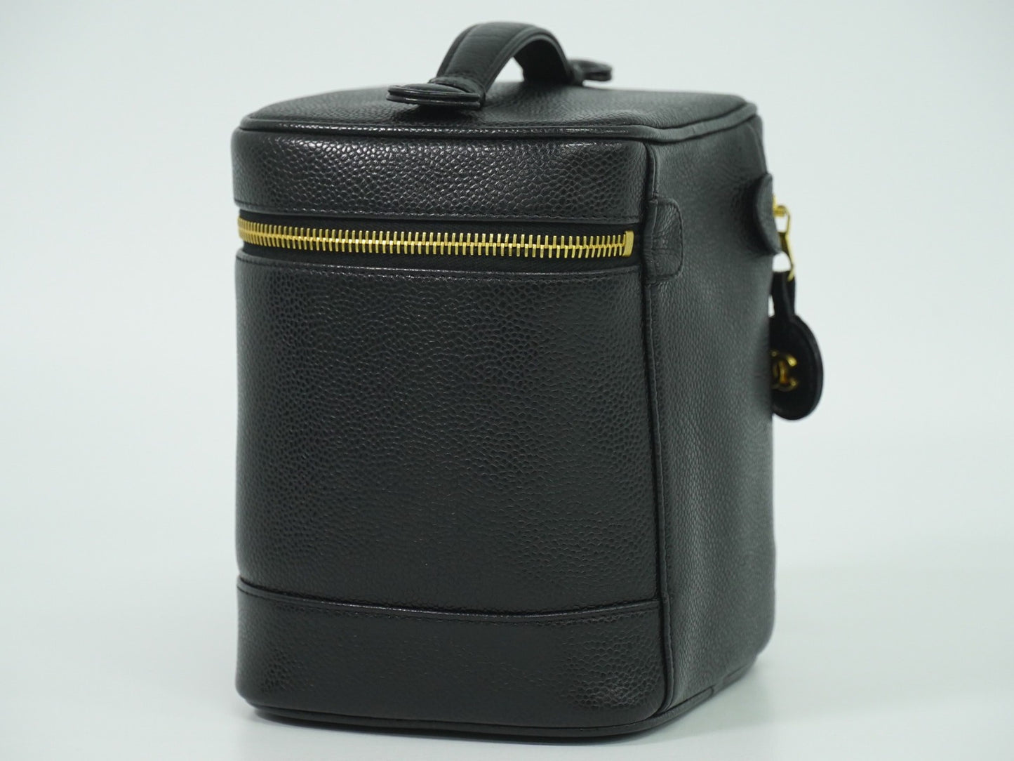 Chanel Vanity pouch Leather, BLACK, LEATHER, Toiletry Case