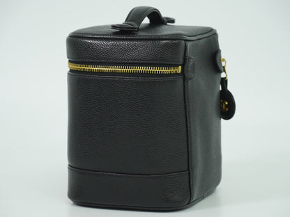 Chanel Vanity pouch Leather, BLACK, LEATHER, Toiletry Case