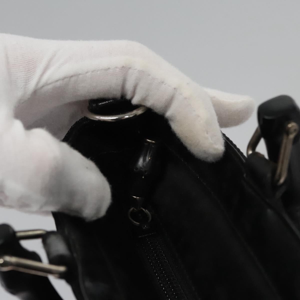 Gucci Vintage Bamboo Handle Bag Nylon, BLACK, CANVAS, Handbag