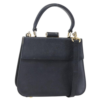 Salvatore Ferragamo Vintage Shoulder Bag Leather, BLACK, LEATHER, Shoulder bag
