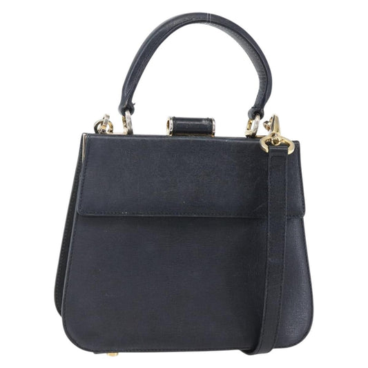 Salvatore Ferragamo Vintage Shoulder Bag Leather, BLACK, LEATHER, Shoulder bag