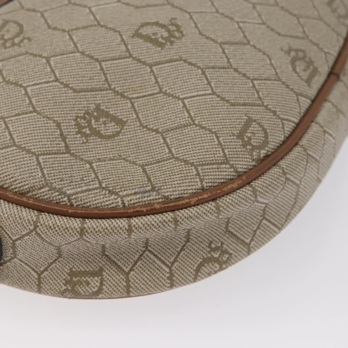 Christian Dior Vintage Honeycomb Shoulder Bag Canvas and Leather, BEIGE, CANVAS, Shoulder bag