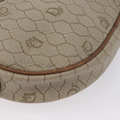 Christian Dior Vintage Honeycomb Shoulder Bag Canvas and Leather, BEIGE, CANVAS, Shoulder bag