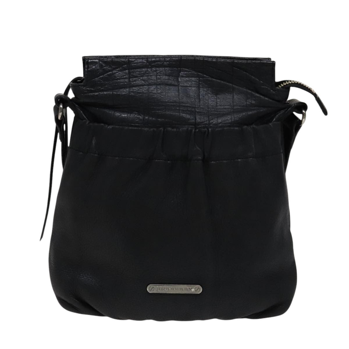Burberry Vintage Crossbody Bag Leather, BLACK, LEATHER, Shoulder bag