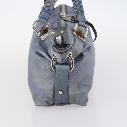 Gucci Bamboo Bar Shoulder Bag Leather, BLUE, LEATHER, Shoulder bag