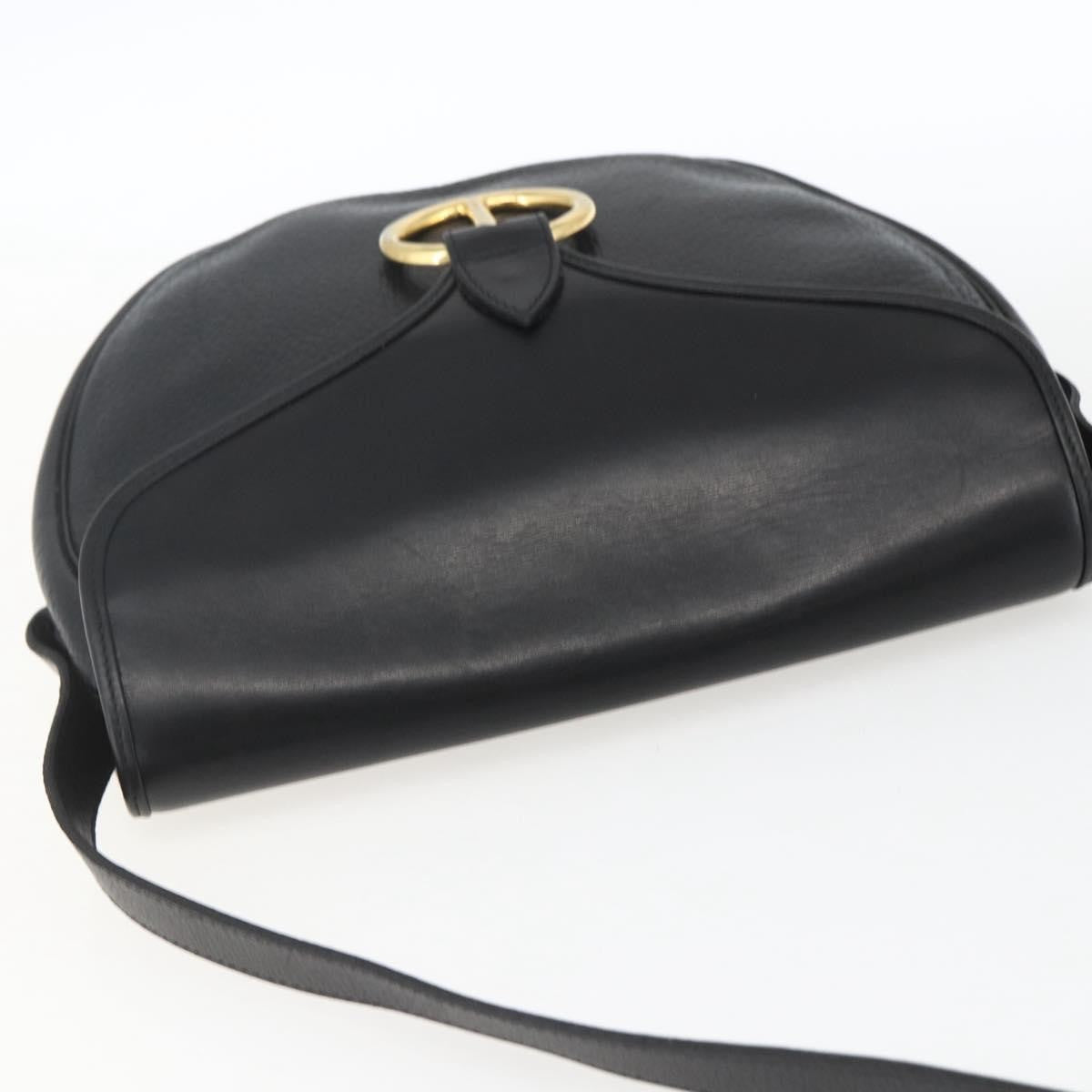 Christian Dior Bobby Flap Bag Whipstitch Leather, BLACK, LEATHER, Shoulder bag