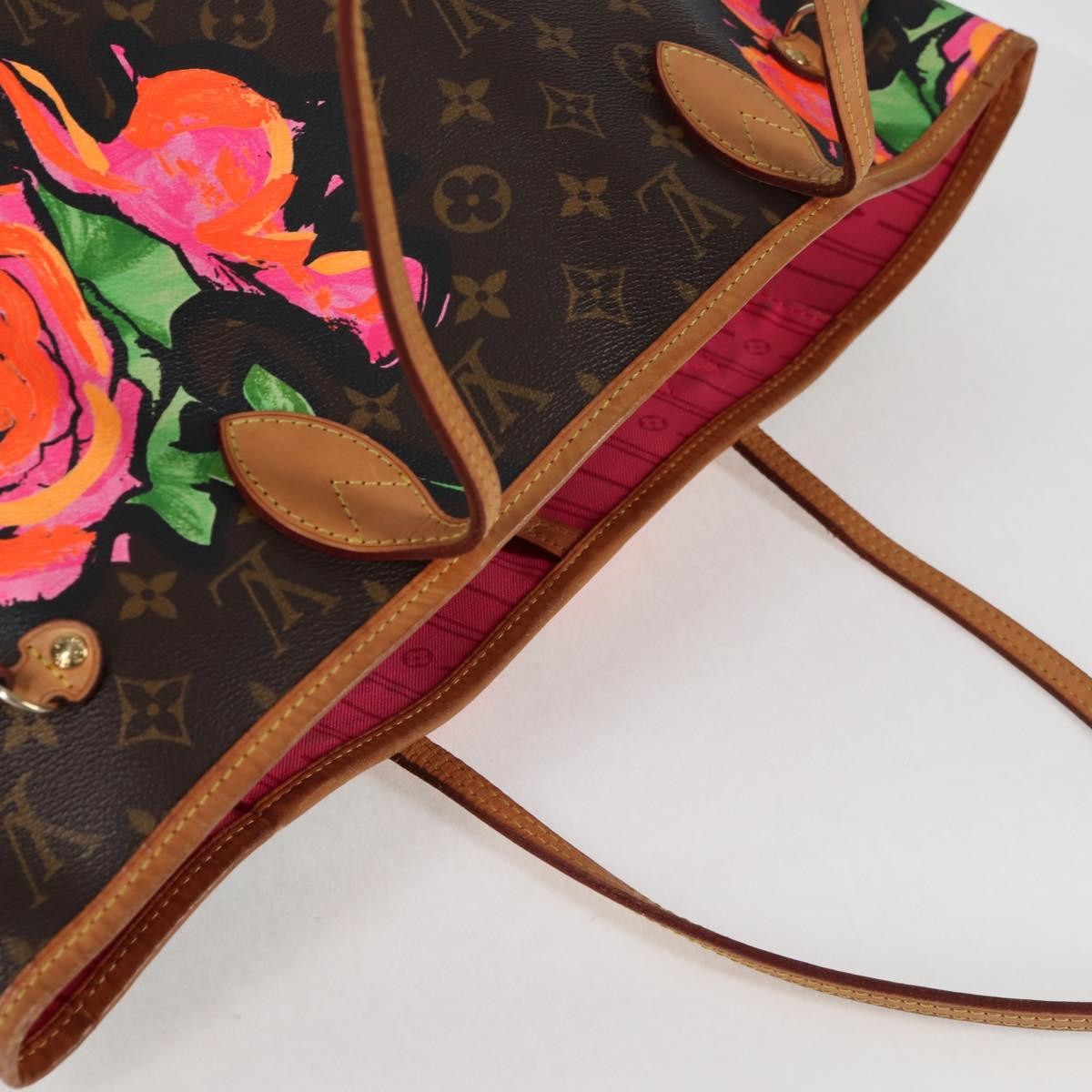 Louis Vuitton Neverfull Tote Limited Edition Monogram Roses, BROWN, CANVAS, Tote bag