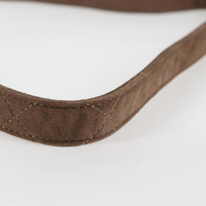 Chanel Vintage Front Pocket Camera Bag Quilted Suede, BROWN, SUEDE, Shoulder bag