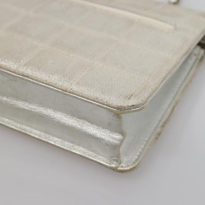 Chanel Travel Line Wallet on Chain Quilted Nylon, Silver, Nylon, Wallet