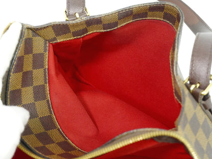 Louis Vuitton Belem Handbag Damier, BROWN, CANVAS, Shoulder bag