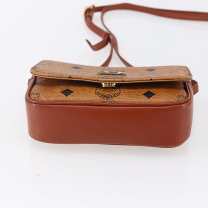 MCM Visetos Shoulder bag Canvas and Leather, BROWN, CANVAS, Shoulder bag