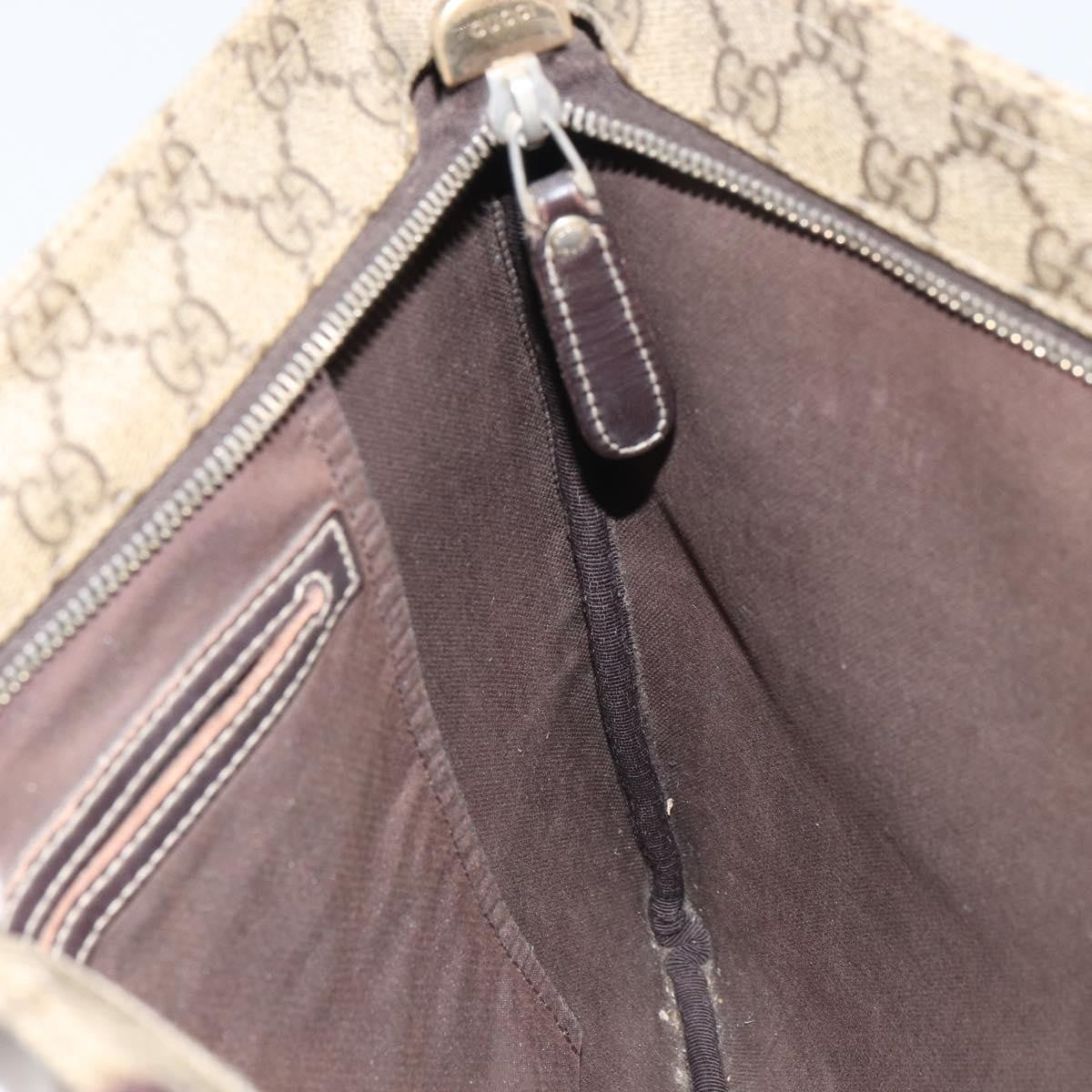 Gucci Zip Top Messenger Bag GG Coated Canvas, BEIGE, PVC, Shoulder bag