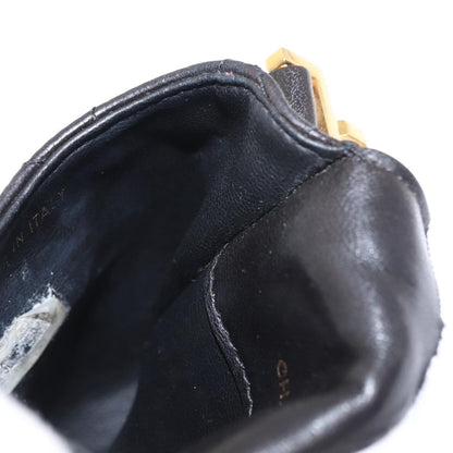 Chanel Chain Shoulder Bag Leather, BLACK, LEATHER, Shoulder bag