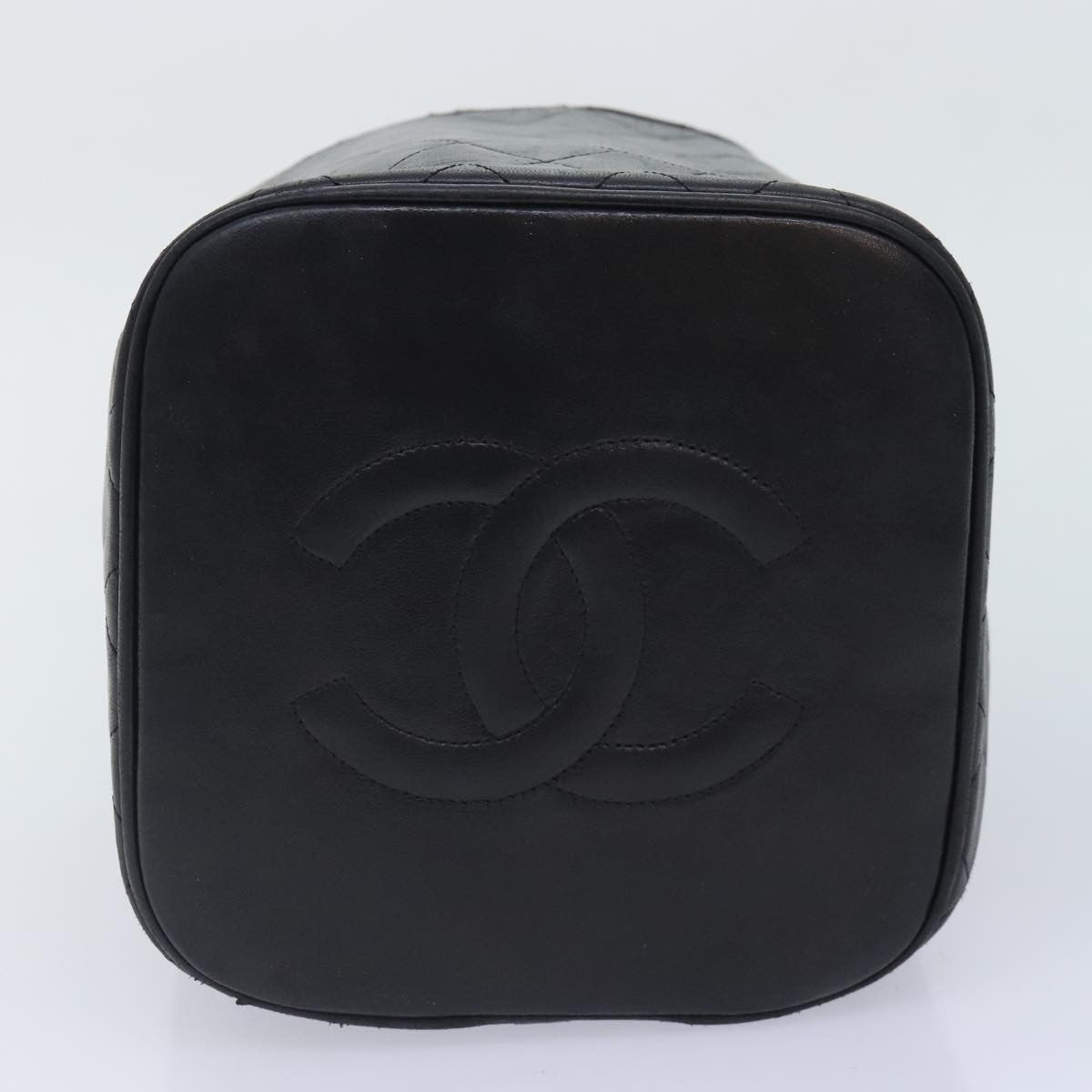 Chanel Vanity pouch Leather, BLACK, LEATHER, Toiletry Case